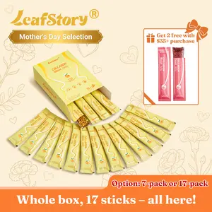 LeafStory Collagen Glow Reset Jelly (7/17 Sticks): Orange Flavor, Collagen, Support Skin Health & Elasticity, Support Hair & Nails, Stress Relief & Nerve Health, Sugar-Free, Gluten-Free, Non-GMO, Gelatin-Free, Natural Ingredients-G