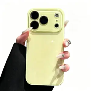 Fresh Candy Color Series – Skin-Feel Crystal Clear Case for iPhone 17/16/15/14/13 Air/Pro/Pro Max, 16/15/14 Plus – Soft TPU Bumper + Hard PC Back – Full Lens Coverage – Cute Minimalist Pink & White iPhone case