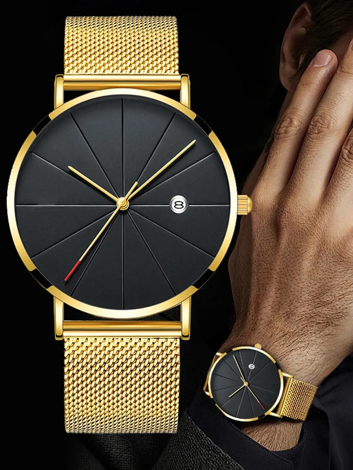 Simple Men Watch Stainless Steel Belt Watches For Man Ultra-Thin Quartz Wristwatch Calendar Date Sales Clock relogio masculino Modern Fashionable Wristwatch Analog Quartz Watch