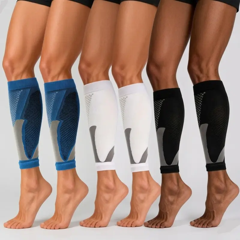GiftedInLove20-25mmHg 3-Pairs Calf Compression Sleeves for Men & Women – Medical Grade 20-25mmHg Footless Socks for Shin Splints & Leg Pain Relief – Professional Leg Support for Running, Nursing, Fitness & Recovery