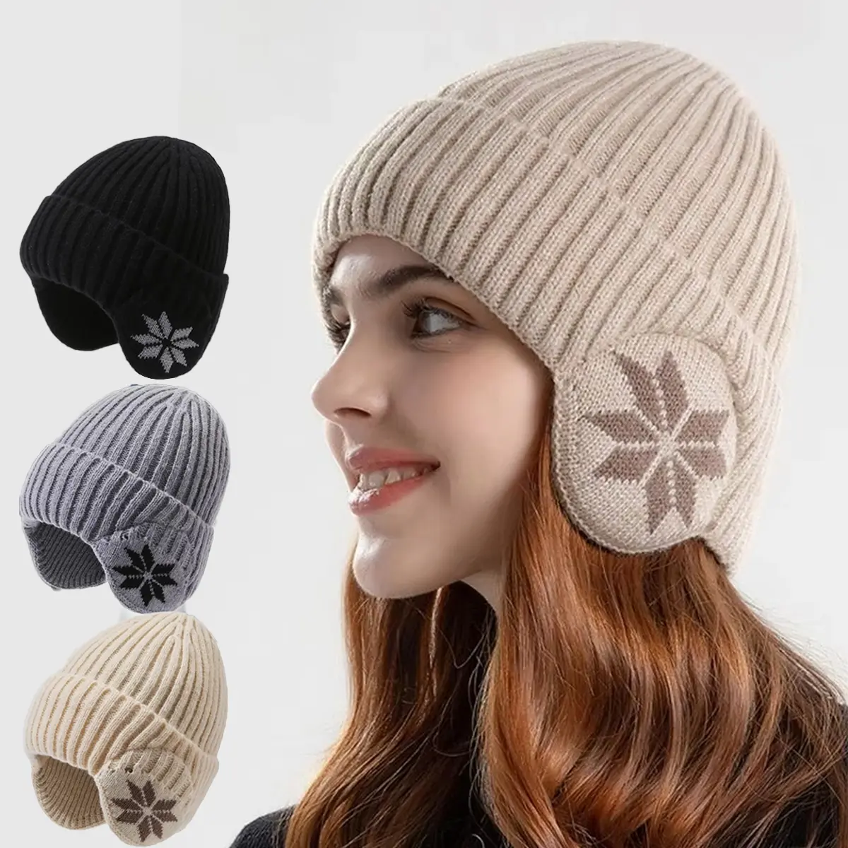 1pc autumn and winter fashionable simple warm cold-proof earmuff hat. It is a thickened, fleece-lined elastic knitted hat, suitable for outdoor outings, skiing, cross-country and other activities. Fashion Beanie Hat