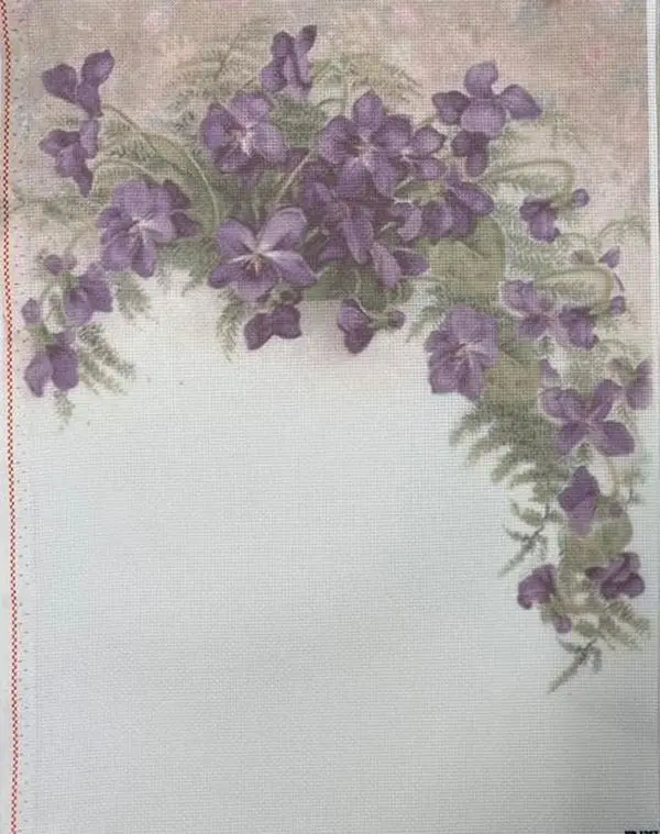 Lilac Cascade Designer Printed Aida Fabric by Alisena KF-1367A