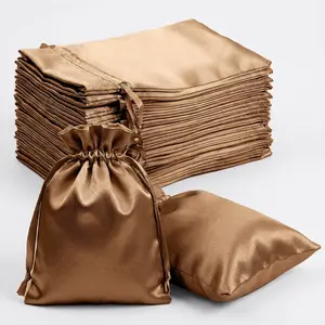 60 Pack Antique Gold Satin Drawstring Wedding Party Favor Gift Bags 5"x7"