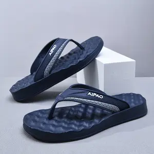 ️ Foot SPA! AIPAO Flip-Flops: Wavy Texture Massage, So Comfy You Won't Take Them Off! Shoe Walking Shoes Black