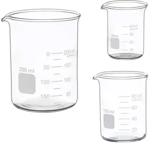 Graduated Glass Measuring Low Form Beaker Set (50ml+100ml+250ml)