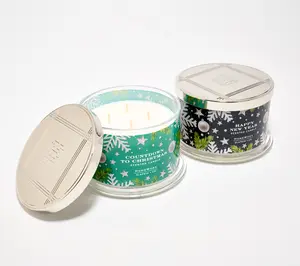 HomeWorx by Slatkin + Co. S/2 18oz Non- Stop Holiday Party Candles
