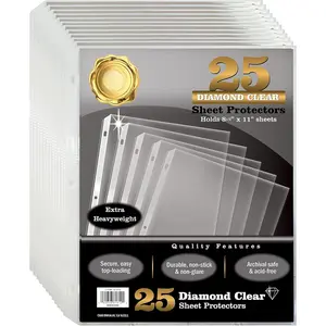 25 Count  Clear Extra Heavyweight Sheet Protectors, 4 mils ,8.5 x 11, Top Load, 25 Pack