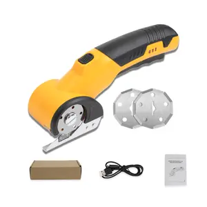 Cordless Electric Scissors Charging Set, Fabric Cutter, Fast Cutting Machine, with 3 Replacement Blade for Leather Paperboard Carpet Felt