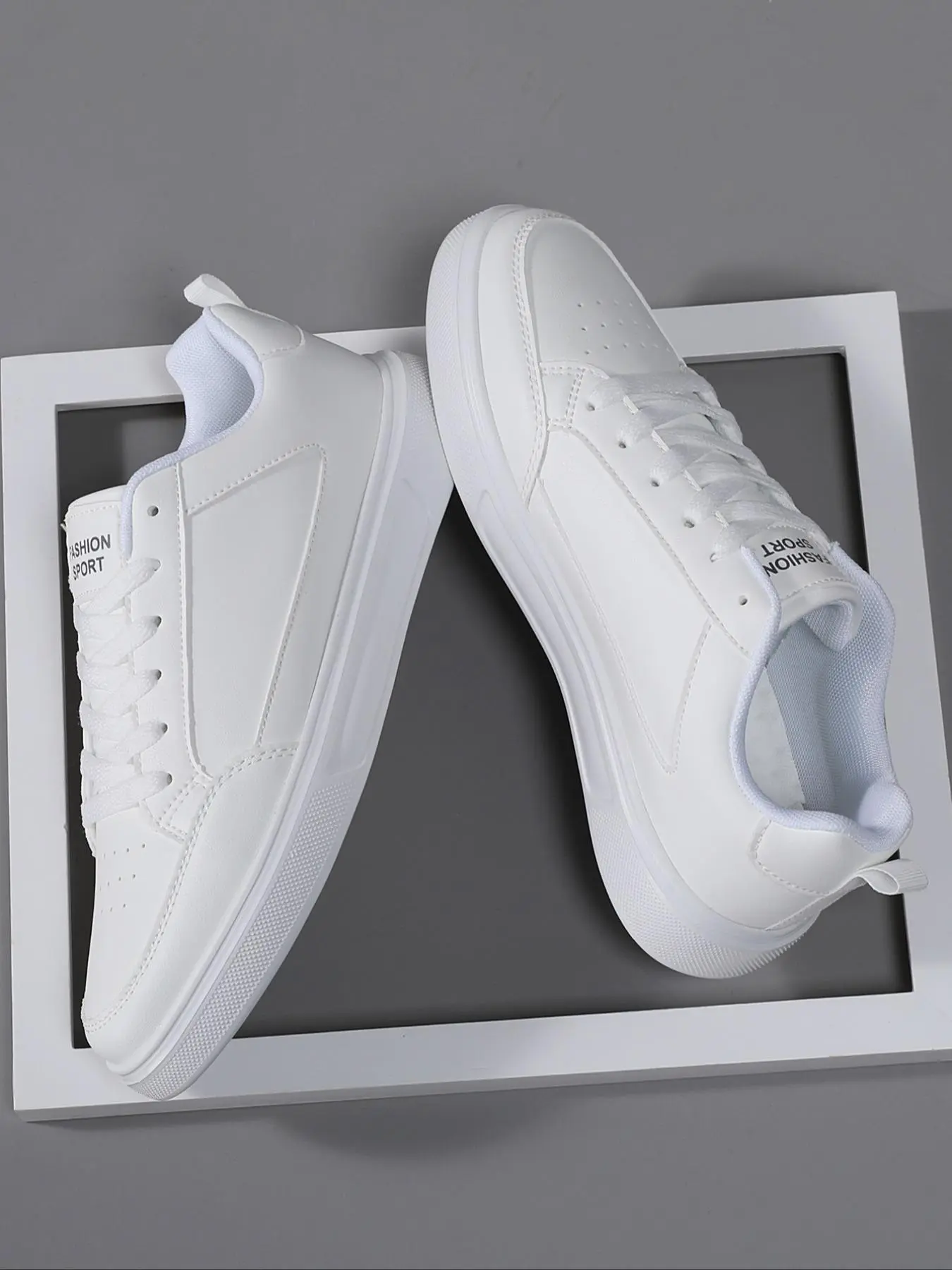 Men's Casual Fashion Breathable Outdoor Sports Shoes Comfortable Breathable Sneakers, Athletic Sneaker Footwear, Sporty Low Top Trainers, PU Leather Sport Style Low Heel Lace Up All Season Footwear, New Sneakers