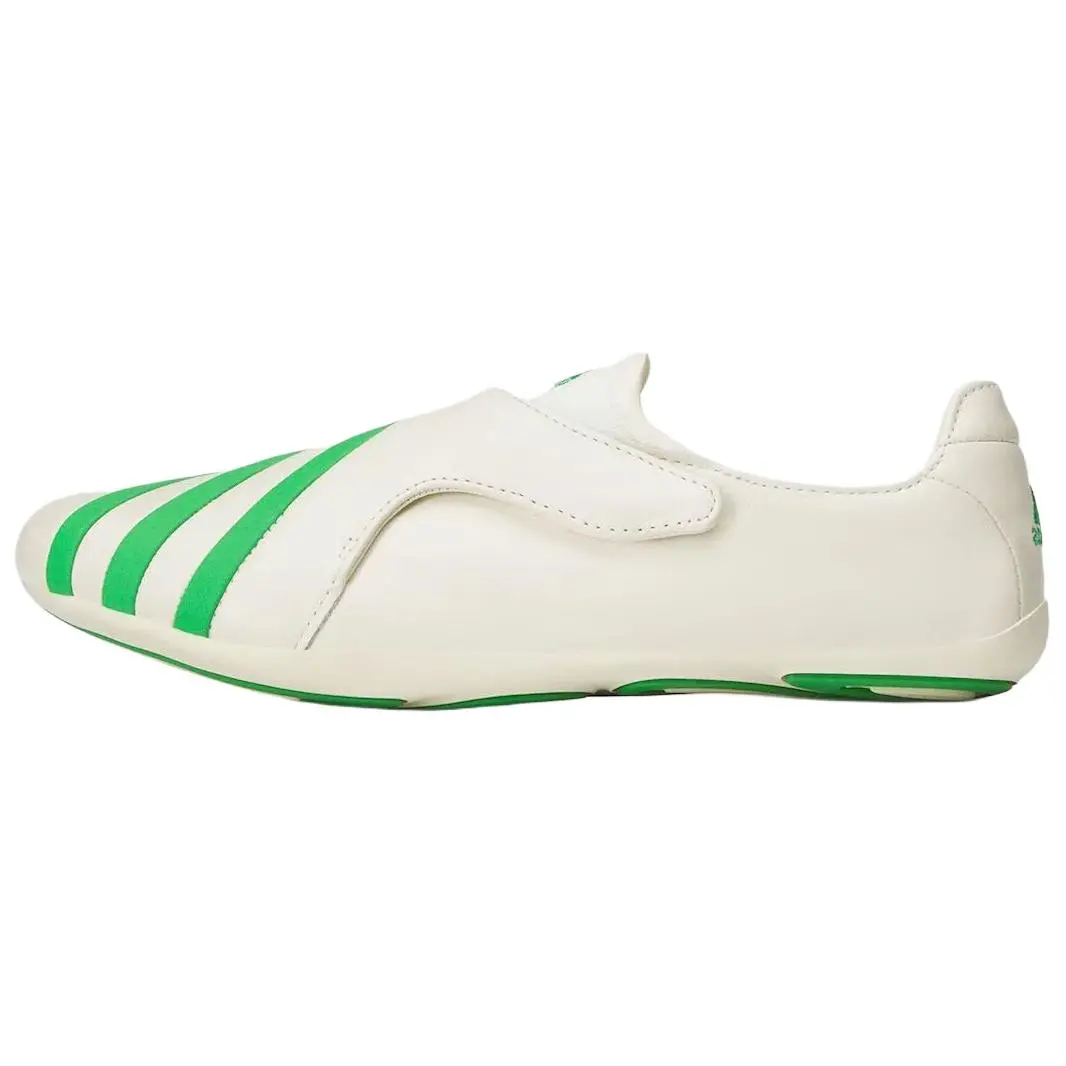 Pharrell Williams x adidas Vario Flat Earther Casual Wear Sneaker - Cloud White Core Green, Flat Sole, Multi-Size, Slip-On Fit