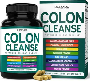 Colon Cleanse & Detox 15 Day Gut Cleanse (30 Count) Intestinal Cleanse Pills & Probiotic for Gentle Laxative & Bowel Relief for Stomach Bloating - Third Party Tested, Vegan, Non-GMO - Made in USA