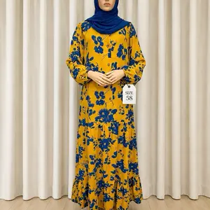 Modest Mustard floral Dress