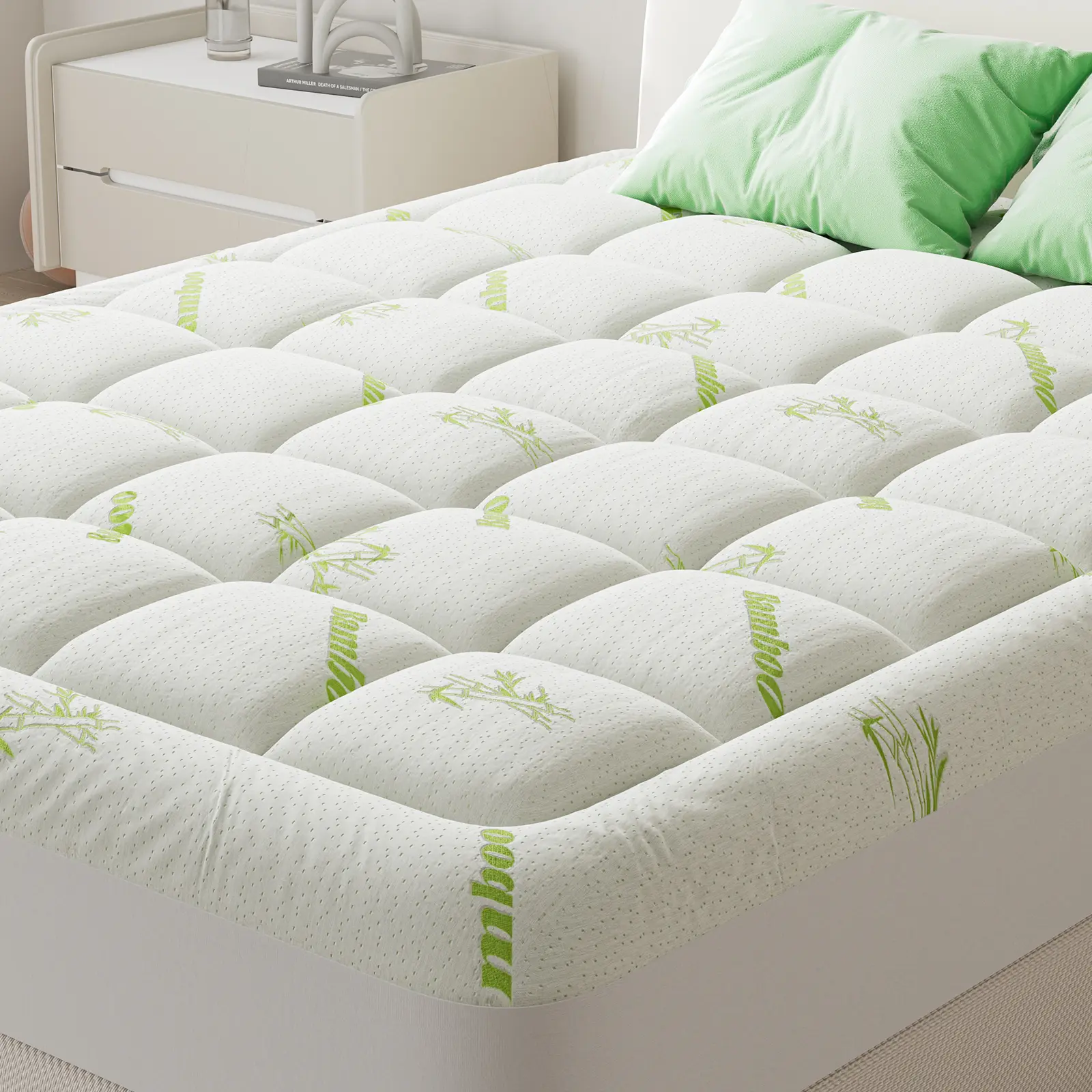 Bamboo Viscose Cooling Mattress Pad - Bamboo Topper for Back Pain Relief,  Mattress Protector for Hot Sleepers, Bamboo Topper Mattress - TikTok Shop