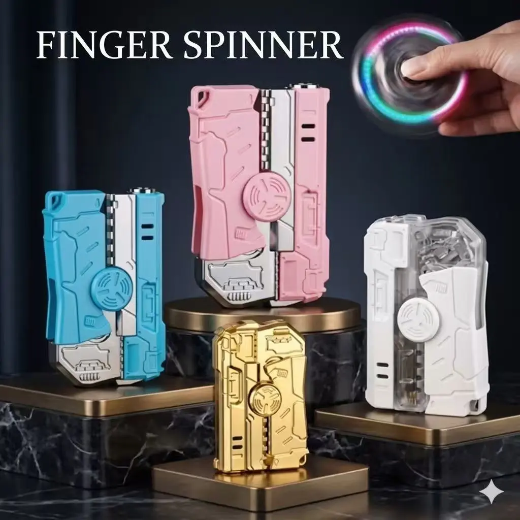 Playable 2-in-1 fingertip spinner with LED light, ideal daily stress reliever to lift your mood. Comes in gift box, perfect present for family and friends.(ButaneNot Included)