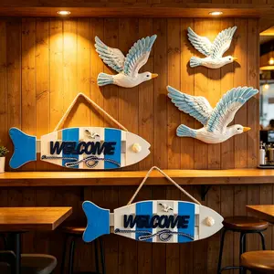 Mediterranean Style Fish Hook Wall Decor, Entryway Key Holder, Hat Rack, Home Wall Mount, Child Room Accessory, Single Piece