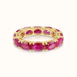 East West Ruby Oval Eternity Ring