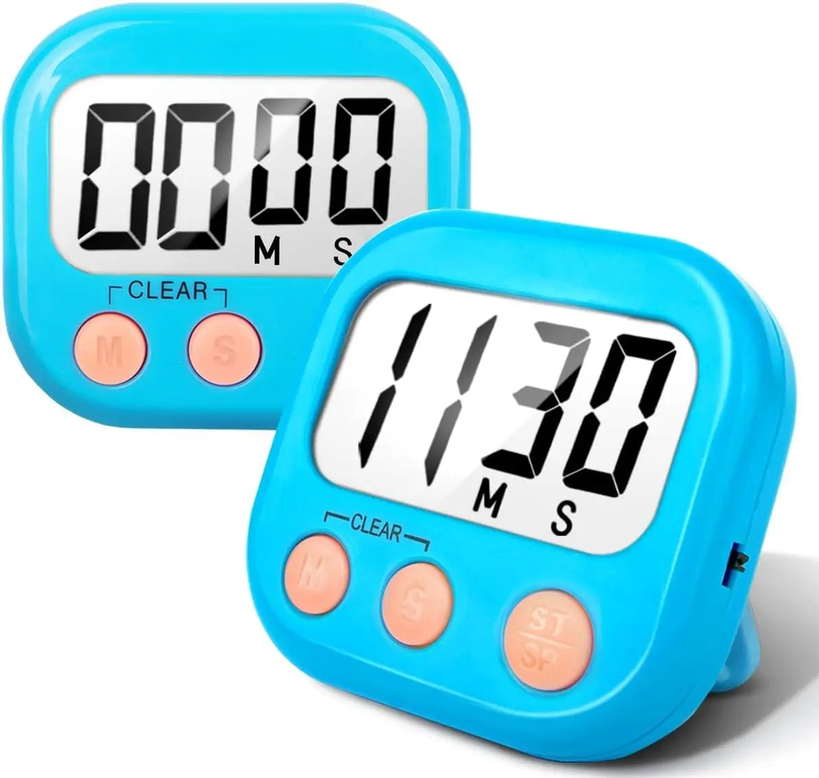 2 Pack Kitchen Timers Loud Ring Digital Timers for Cooking  Blue
