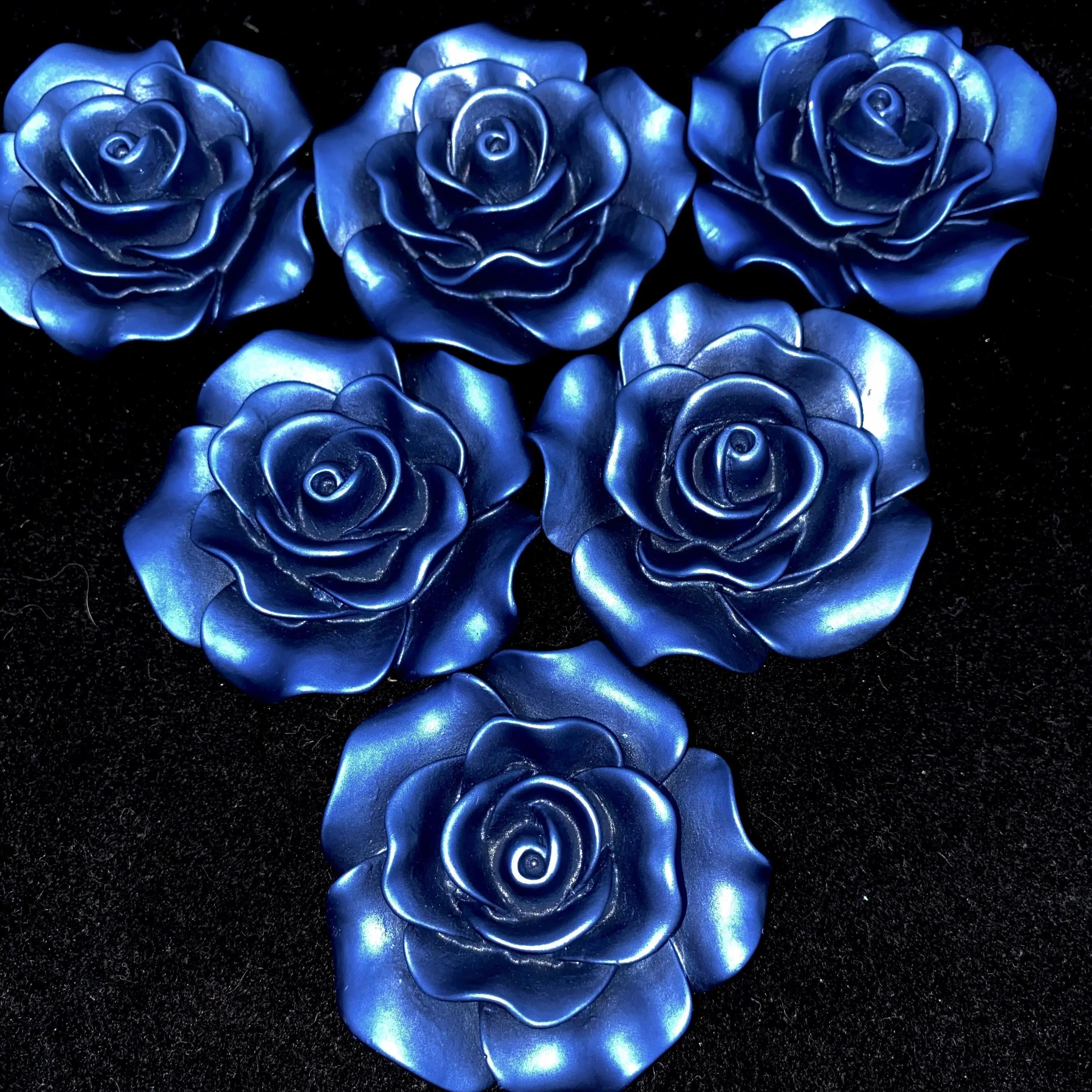 Blue Satin Rose-60mm(2pcs)