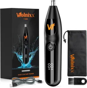 Men's Electric Nose and Ear Hair Trimmer - 8000 RPM Powerful Motor, Wet/Dry Usable, USB Rechargeable, Portable Personal Care Grooming Tool with Travel Lock