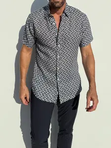 Geometric “T”s Party Shirt in Black - Small Batch #604
