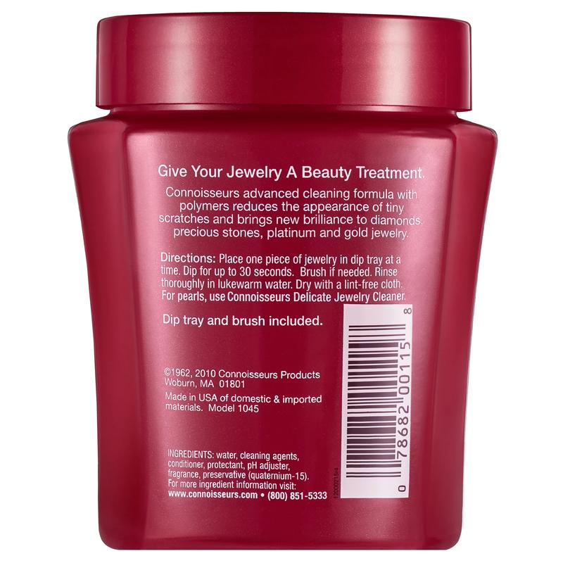 Connoisseurs Fine Jewelry Cleaner Solution for Gold, Diamonds, Platinum, and Gemstones, 8 Fl Oz Connoisseurs Products