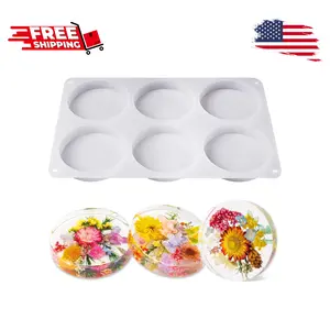 Extra Deep Resin Coaster Molds Silicone, 4 Inches Large 6 Cavity Silicone