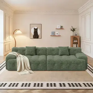 【2 Packages shipping】113" Modern L-Shaped Boneless Modular Couch, Cloud-Soft Chenille Sectional Sofa, Convertible Living Room Sofa Set, 2-Piece Package, No Assembly summergarden