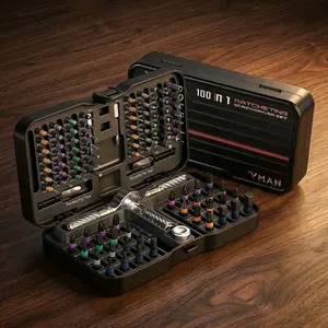 100-Piece Magnetic Multifunctional Screwdriver Set, S2 Steel Tips, Flexible Shaft, DIY Furniture Assembly, Precision Electrical Repair, Valentine's Gift