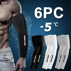 3 Pairs Anti Slip Newest Ice Silk Arm Sleeve Sun UV Protection Sports Bracer Arm Sleeves Breathable Cooling  Arm Sleeves for Men Women Cycling Hiking Driving Outdoor Activities