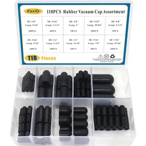 118 Pcs Vacuum Caps Assortment 10 Sizes Rubber Vacuum Caps Kit Vacuum Plugs Hose End Cap for Carburetor Manifold Automotive 3/16'' 5/16'' 7/32'' 1/4'' 5/32'' 3/8'' 1/8'' 1/2'' 5/8''