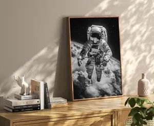 Astronaut Poster, Black and White Astronaut Print, Cosmonaut Print, Space Enthusiast Gift, Space Poster, NASA print, NASA wall art
