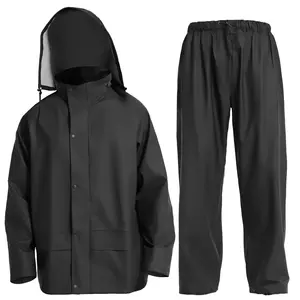 Men's Rain Suits -Waterproof Heavy Duty Workwear Rain Jacket Pants with Big Pockets for All Weather waterproof jacket
