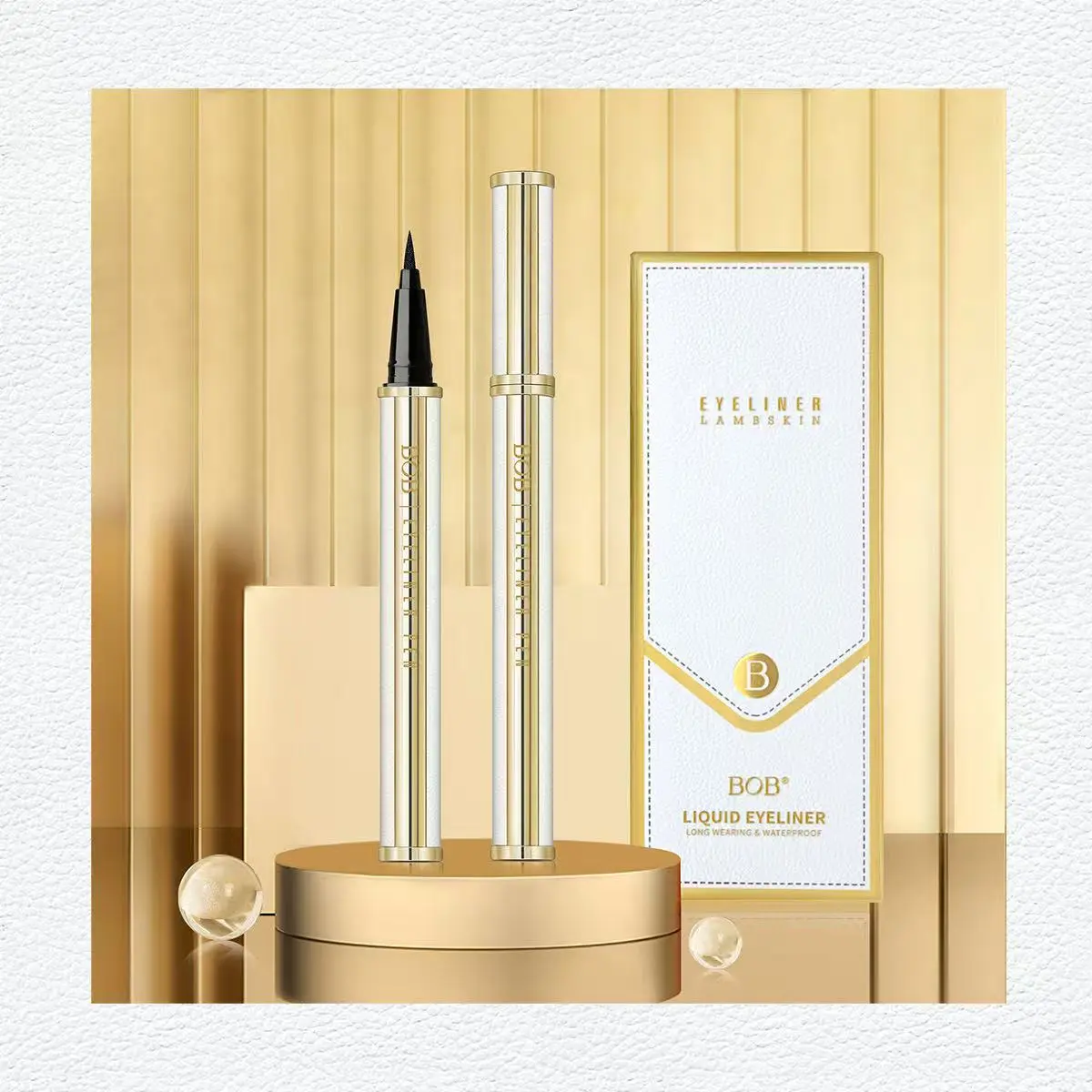 BOB Precision Tip Liquid Eyeliner Pen, Waterproof, Long-Wearing Eye Makeup Product for Daily Use