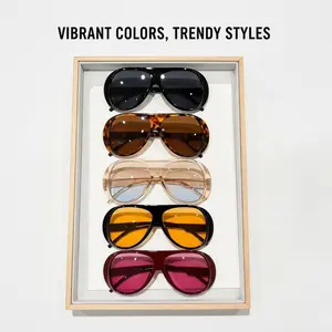 5 Pairs Y2K Streetwear Leopard Print Sunglasses Retro Plastic Frame Women Trendy Shades For Beach Driving Daily Party Wear