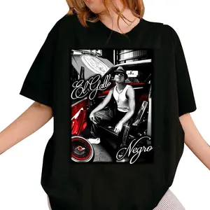 VatoLoco, El Gallo NegroChicano Clothing, Chicana Art, Cholo Chola outfit Cotton Fabric Menswear Casual, Streetwear hoodie T-Shirt S-3XL