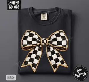 Mackenzie Bow Shirt Comfort Colors, Trendy Women's Tshirt 3Q3