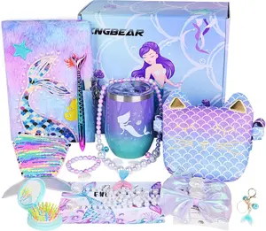 Mermaid Notebook Set, Mermaid Diary for Girl with Lock, Mermaid Gifts for Girls, Journal Kit for Kids, Birthday Christmas Thanksgiving Gift