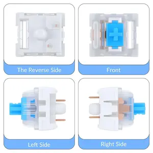 Mechanical Keyboard Switches, 3 Pin Pre-Lubricated Clicky Key Switches, Dustproof and Waterproof, Ideal for Gaming Keyboards