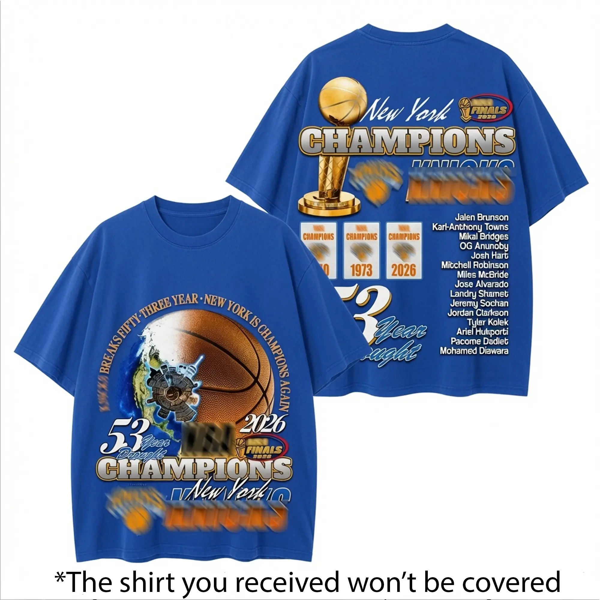 'End 53-Year Drought' New York Basketball Champions 2026 Graphic T-Shirt Hoodie, New York Basketball Fans Apparel, Jalen Brunson Fans Basketball Streetwear Tee, Gift For Basketball Fan Graphic Tee