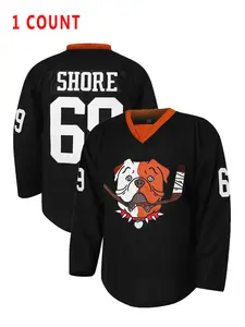 Ice Hockey Jersey 69 Shore, Embroidered Letters and Numbers, Casual Loose-Fitting Sports Clothing for Fans and Collectors