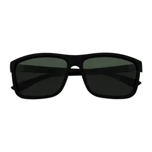BRISTOL - Polarized Modern Rectangle Sunglasses Soft Matte Black Green Tint