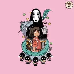 Spirited Away Sticker, Vinyl Fanart with Chihiro, No-Face, Haku, Soot Sprites & More, Studio Ghibli Inspired Laptop Decor