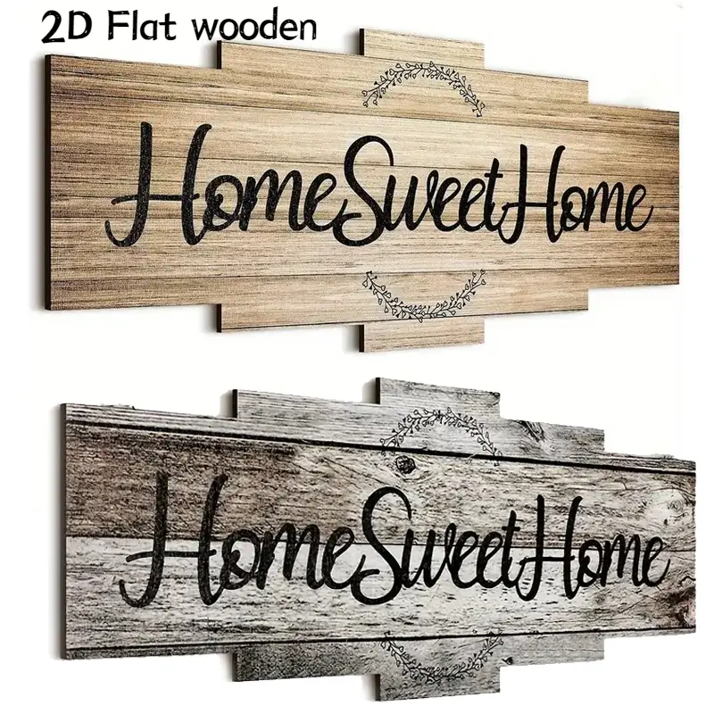 Wooden Wall Sign, Rustic Farmhouse Design Letter Pattern Wall Decorative Sign, Vintage Wall Decor for Home Living Room Bedroom, Welcome Sign, Farmhouse Decoration, Home Decor Products