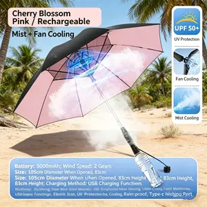 Spray Fan Umbrella, Cooling Rain Umbrella, Straight Rib Umbrella, Summer Sunshade, High-End Feel, Perfect for Hot Weather