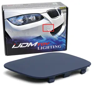 iJDMTOY Unpainted/Primed (1) Front Bumper Tow Hook Cap Cover Replacement For 2007-2010 Pre-LCI BMW E92 320i 328i 335i Coupe Standard Bumper