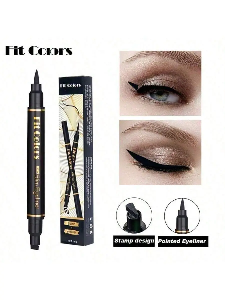 Double Head Eyeliner Quick Dry No Smudge Waterproof Oil Resistant Smooth Color Beauty Tools For Perfect Eye Makeup Long Lasting Performance Essential For Beauty Enthusiasts Easy Application