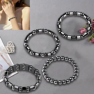 4-pcs bead elastic bracelet, unisex, suitable for daily wear or as a gift for family and friends