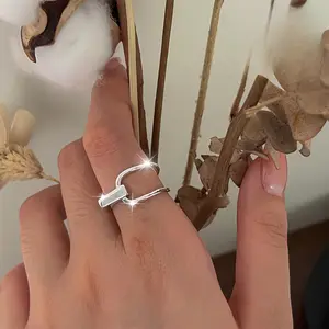 1pc Ring, Women'S Fashion Open Ring, Geometric Threaded Irregular Design Minimalist Summer Beach Ring,Hypoallergenic Jewelry for Daily Wear, Wedding & Vacation Gift, Thanksgiving Christmas Present, Wedding Ring,Geometric Ring,Durable Jewelry