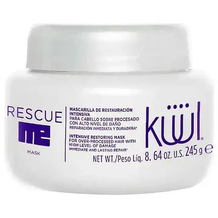 Kuul Rescue Me Hair Mask - 8.64oz Intensive Amino Vitality Treatment with Seed Oil, Hydrating Moisturizer for Over-Processed Damaged Hair, Restorative Formula to Restore Softness & Boost Glossy Look, Haircare