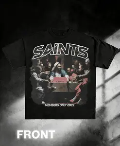 Men'S & Women'S Vintage "Saints" Graphic T-Shirt - Unisex, Cotton, Round Neck, Casual Short Sleeve Tee with Religious Print, Comfortable & Durable for All-Season Wear, Casual Wear Tee | Bold Print Tee | Comfortable Fit